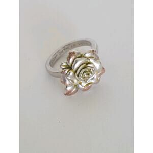 Marc By Marc Jacobs Rose Floral 3D Ring Size US 5,5 Silver Statment Cocktai Fair